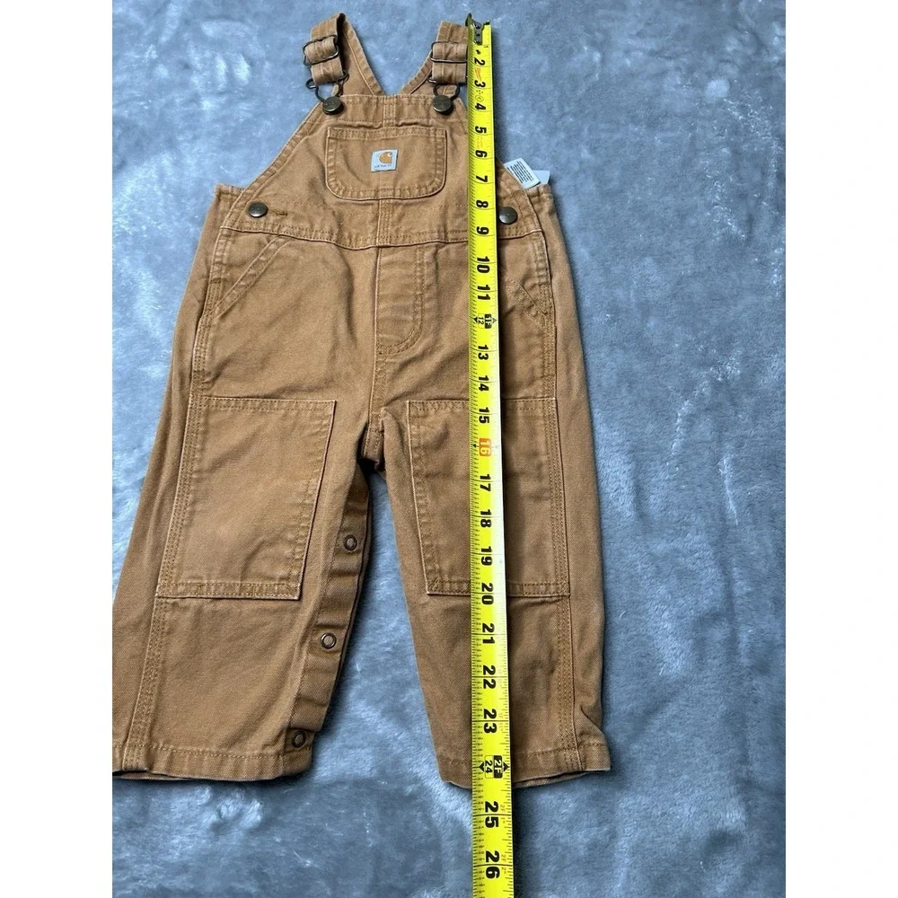 Carhartt Overalls Baby Size 12 Months Bibs Brown Duck Canvas Double Knee